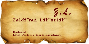 Zalányi László névjegykártya
